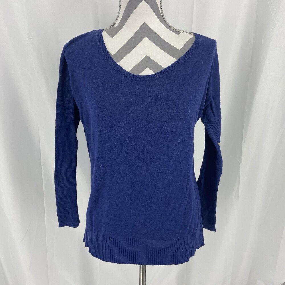 Victorias Secret Sweater Womens Medium Blue Neck Pullover Sweatshirt